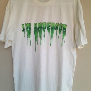 JW Anderson Slime Logo Classic T-shirt Off White Green Short Sleeve Mens…